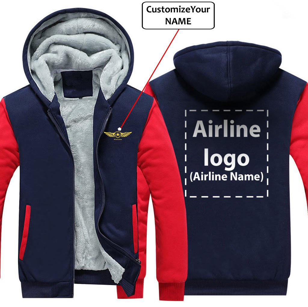 CUSTOM NAME & AIRLINE LOGO DESIGNED ZIPPER SWEATERS THE AV8R