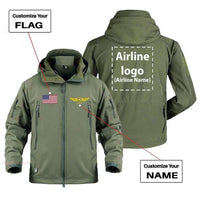 Thumbnail for CUSTOM NAME, FLAG & AIRLINE LOGO DESIGNED MILITARY FLEECE THE AV8R