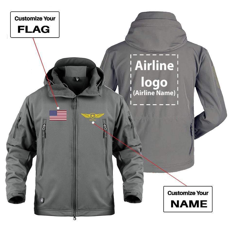 CUSTOM NAME, FLAG & AIRLINE LOGO DESIGNED MILITARY FLEECE THE AV8R