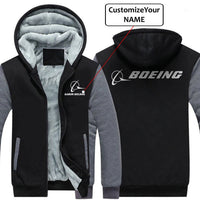 Thumbnail for CUSTOM NAME WITH BOEING LOGO DESIGNED ZIPPER SWEATERS THE AV8R