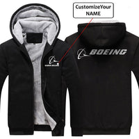 Thumbnail for CUSTOM NAME WITH BOEING LOGO DESIGNED ZIPPER SWEATERS THE AV8R