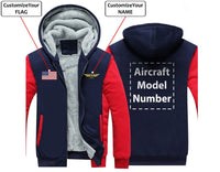 Thumbnail for CUSTOM THE FLAG & NAME WITH AIRCRAFT MODEL NUMBER ZIPPER SWEATERS THE AV8R