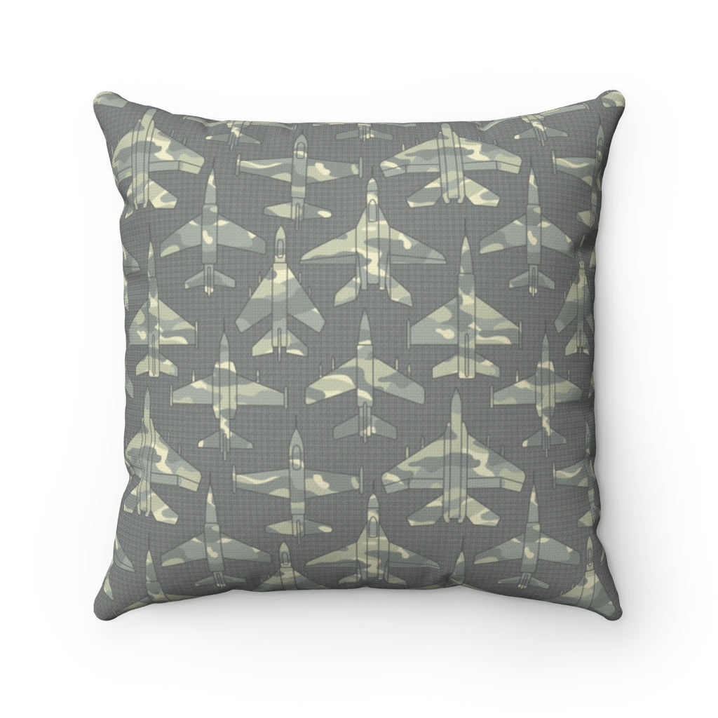 AIRPLANES ARMY PILLOW Printify