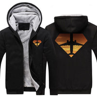 Thumbnail for DIAMOND SHAPE AIRPLANE DESIGNED ZIPPER SWEATER THE AV8R