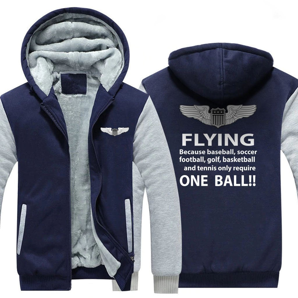 FLYING BECAUSE BASEBALL, SOCCER FOOTBALL, GOLF, BASKETBALL AND TENNIS ONLY REQUIRE ONE BALL!! ZIPPER SWEATER THE AV8R