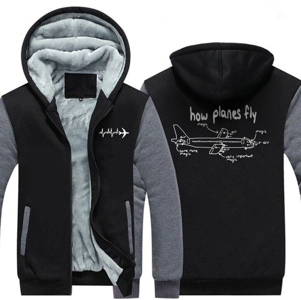 HOW AIRPLANE FLY DESIGNED ZIPPER SWEATER THE AV8R