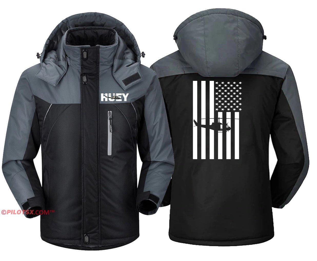 HU-1 HUEY WITH FLAG WINDBREAKER JACKET THE AV8R