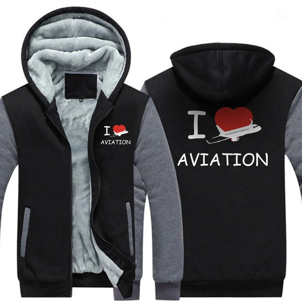 I LOVE AVIATION DESIGNED ZIPPER SWEATER THE AV8R