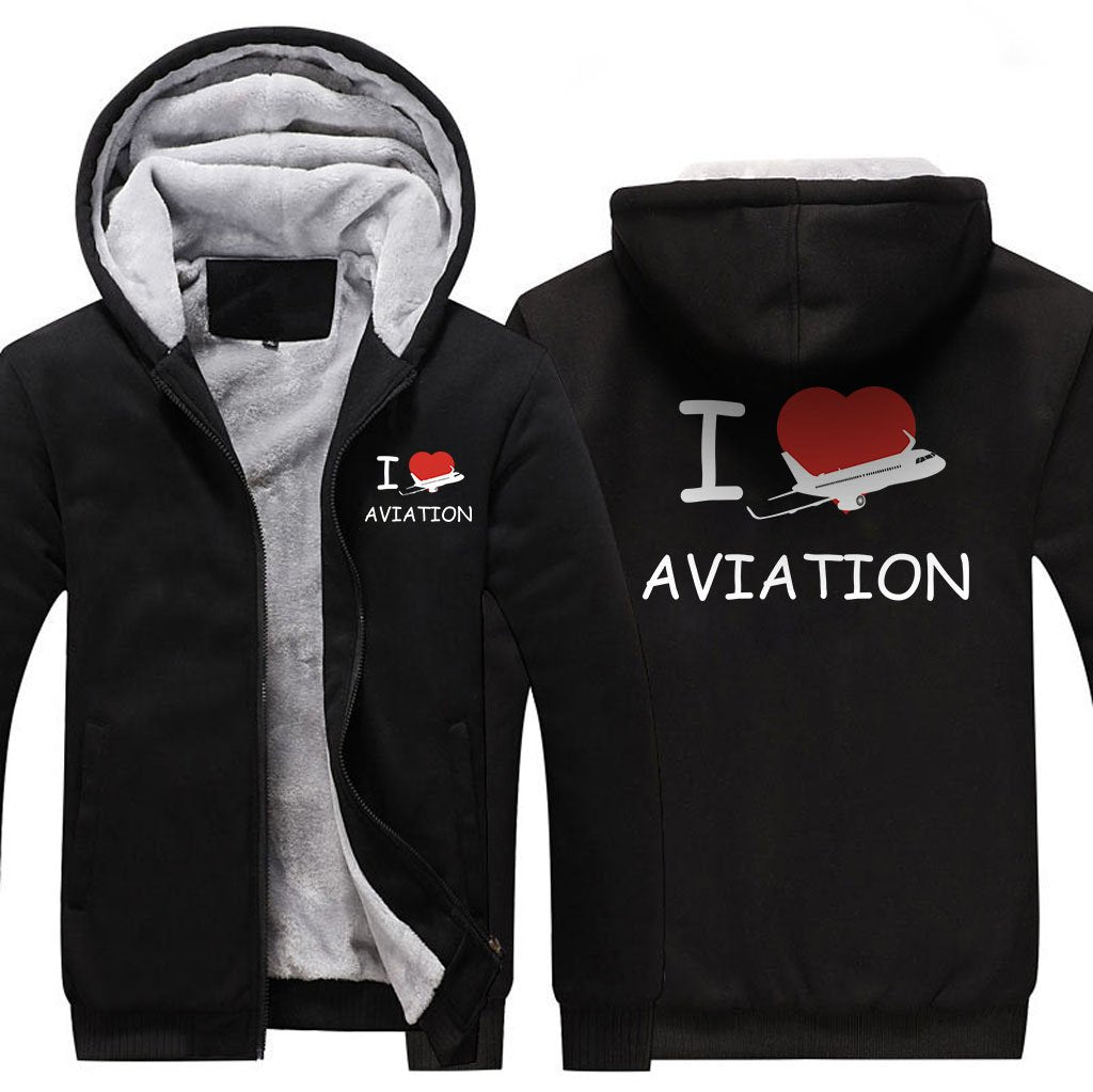 I LOVE AVIATION DESIGNED ZIPPER SWEATER THE AV8R