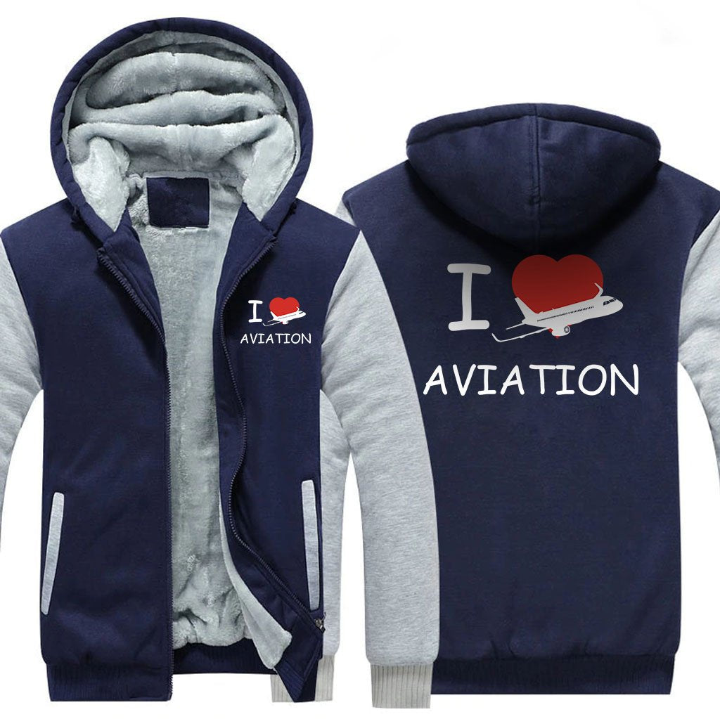 I LOVE AVIATION DESIGNED ZIPPER SWEATER THE AV8R