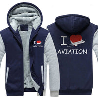 Thumbnail for I LOVE AVIATION DESIGNED ZIPPER SWEATER THE AV8R