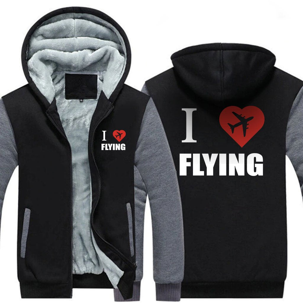 I LOVE FLYING DESIGNED ZIPPER SWEATER THE AV8R