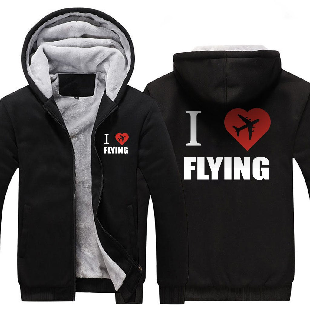 I LOVE FLYING DESIGNED ZIPPER SWEATER THE AV8R