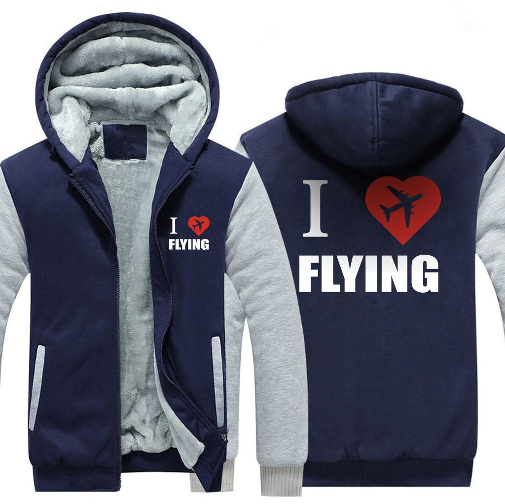 I LOVE FLYING DESIGNED ZIPPER SWEATER THE AV8R