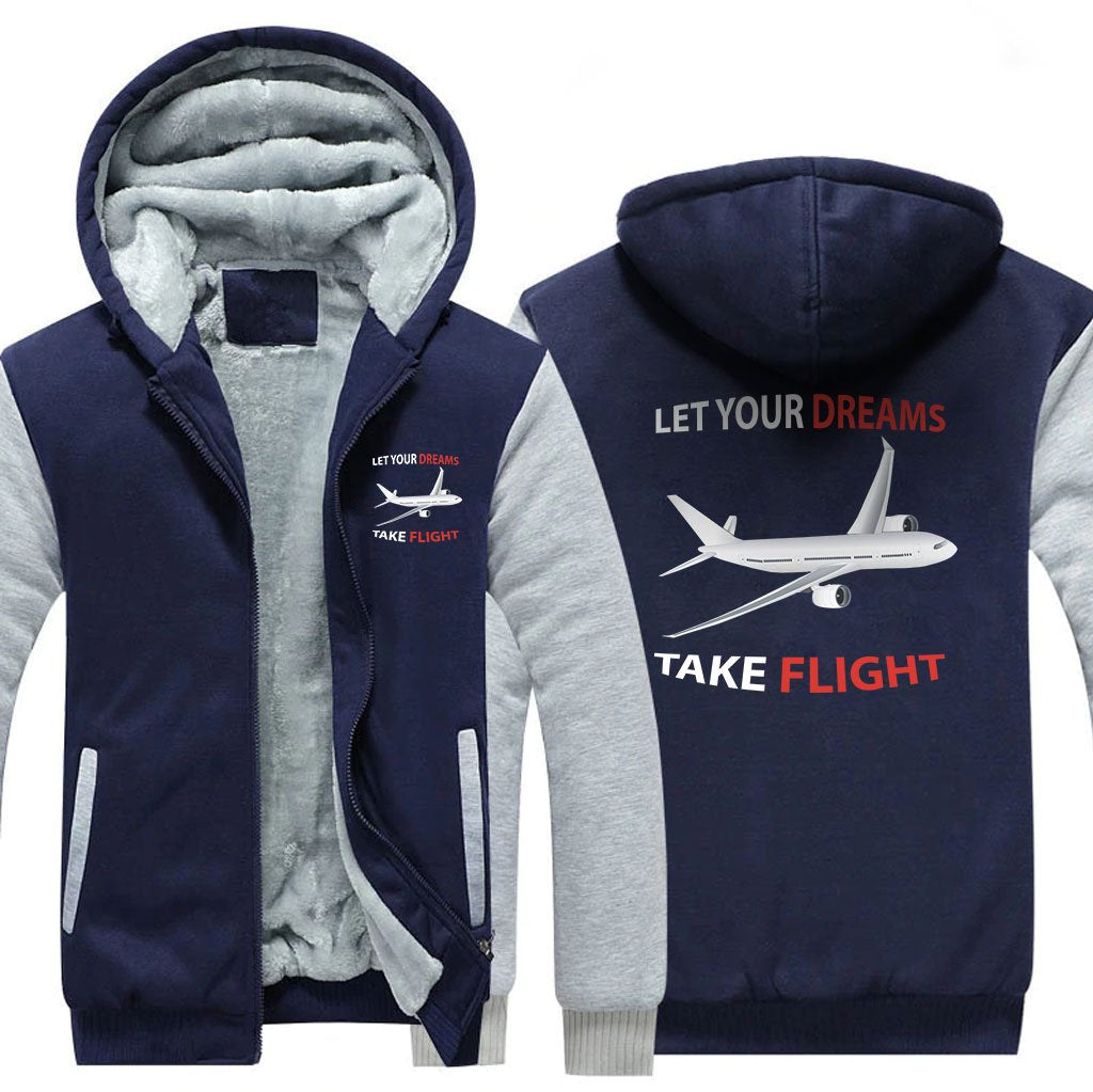 LET YOUR DREAMS TAKE FLIGHT DESIGNED ZIPPER SWEATER THE AV8R