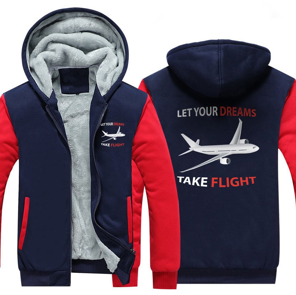 LET YOUR DREAMS TAKE FLIGHT DESIGNED ZIPPER SWEATER THE AV8R