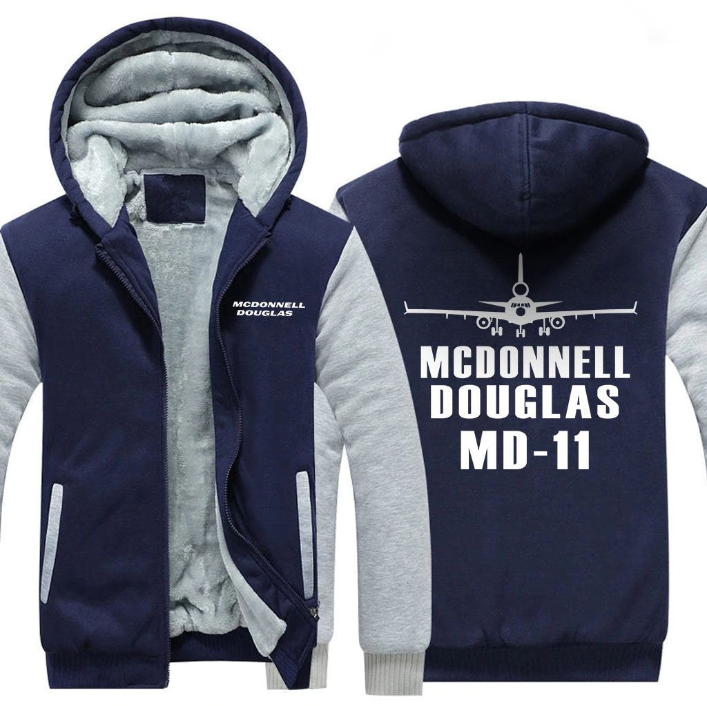 MCDONNELL DOUGLAS MD 11 DESIGNED ZIPPER SWEATER THE AV8R