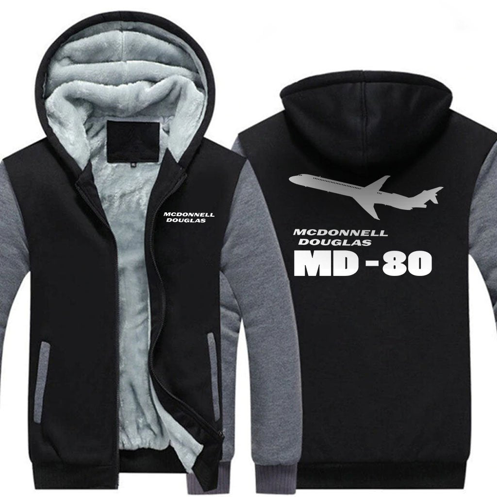 MCDONNELL DOUGLAS MD 80 DESIGNED ZIPPER SWEATER THE AV8R