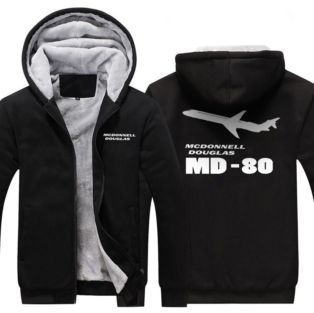 MCDONNELL DOUGLAS MD 80 DESIGNED ZIPPER SWEATER THE AV8R