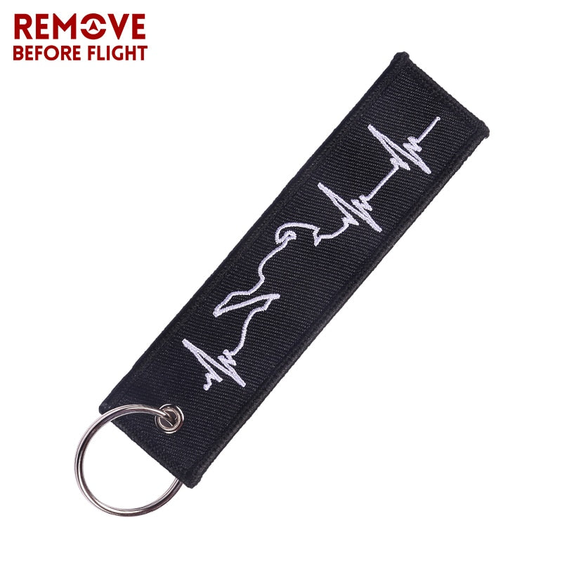 Embroidery  Heartbeat Keychain THE AVIATOR