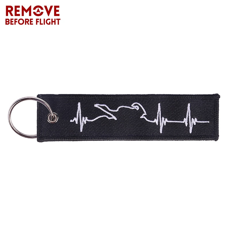 Embroidery  Heartbeat Keychain THE AVIATOR