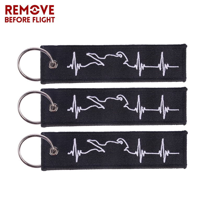 Embroidery  Heartbeat Keychain THE AVIATOR