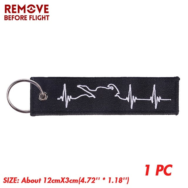 Embroidery  Heartbeat Keychain THE AVIATOR