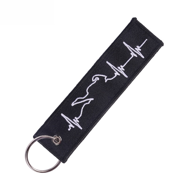 Embroidery  Heartbeat Keychain THE AVIATOR