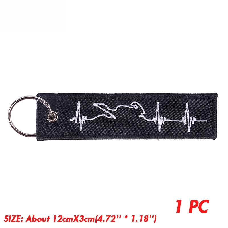 Embroidery  Heartbeat Keychain THE AVIATOR