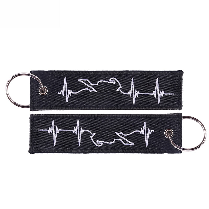 Embroidery  Heartbeat Keychain THE AVIATOR