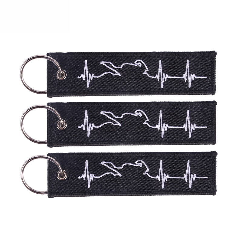 Embroidery  Heartbeat Keychain THE AVIATOR