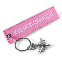 Thumbnail for Pink Kiss Me Before Flight  Embroidery Keychain THE AVIATOR