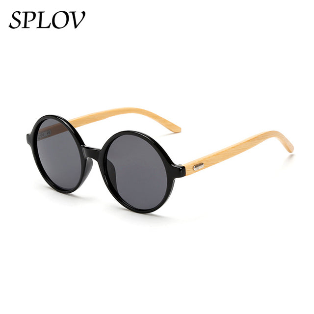 New Natural bamboo Leg Sunglasses Men Women Retro Round Wooden Sun Glasses AV8R