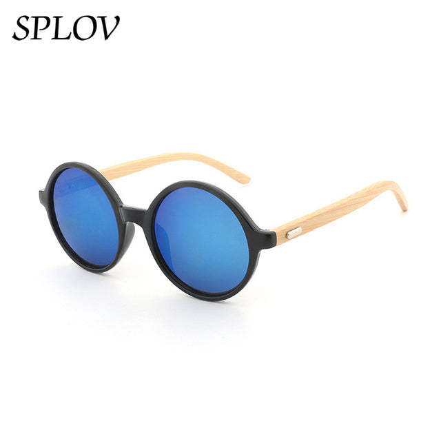 New Natural bamboo Leg Sunglasses Men Women Retro Round Wooden Sun Glasses AV8R