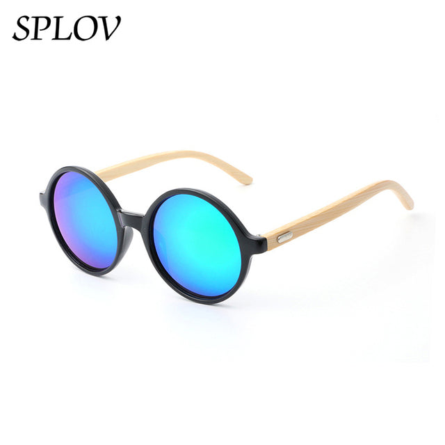 New Natural bamboo Leg Sunglasses Men Women Retro Round Wooden Sun Glasses AV8R