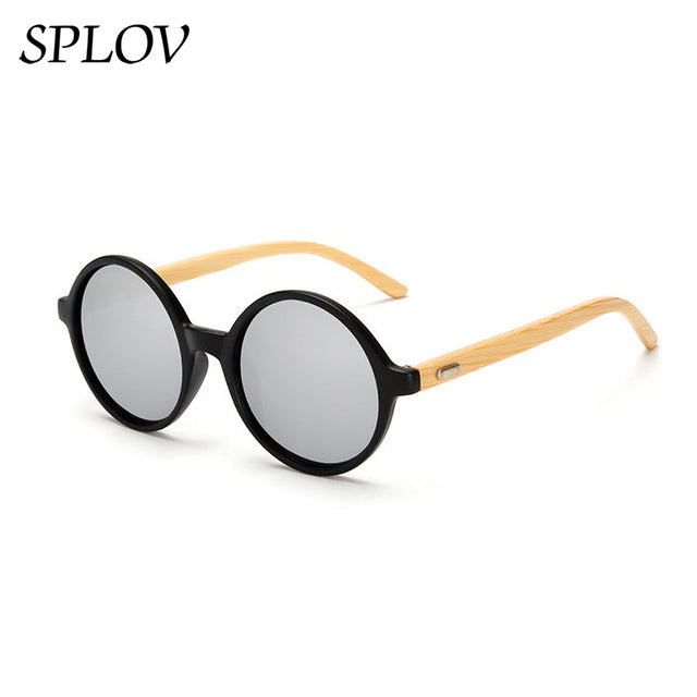 New Natural bamboo Leg Sunglasses Men Women Retro Round Wooden Sun Glasses AV8R