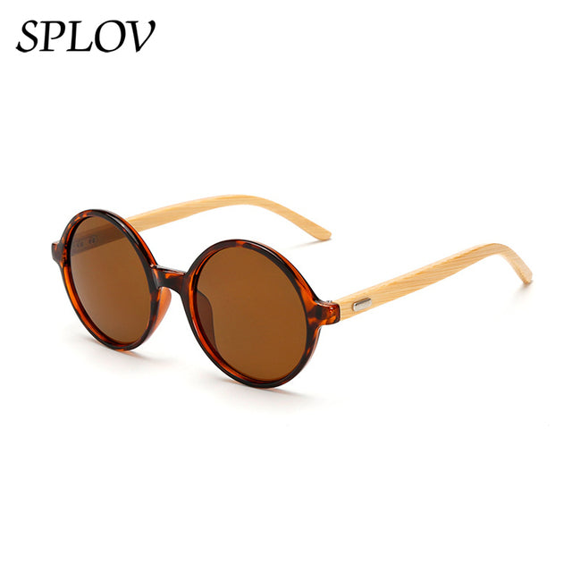 New Natural bamboo Leg Sunglasses Men Women Retro Round Wooden Sun Glasses AV8R