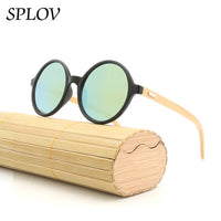 Thumbnail for New Natural bamboo Leg Sunglasses Men Women Retro Round Wooden Sun Glasses AV8R