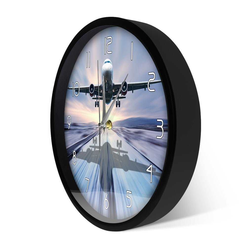 LANDING OF THE PASSENGER PLANE MODERN WALL CLOCK THE AVIATOR