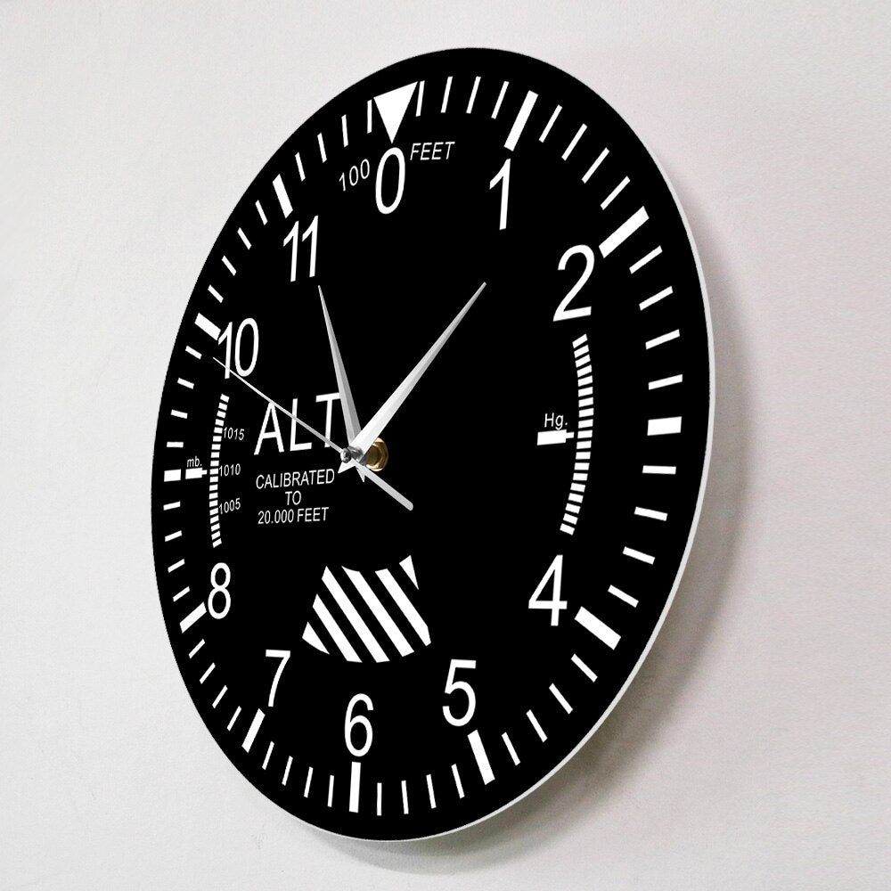 Classic Altimeter Round Wall Clock THE AVIATOR