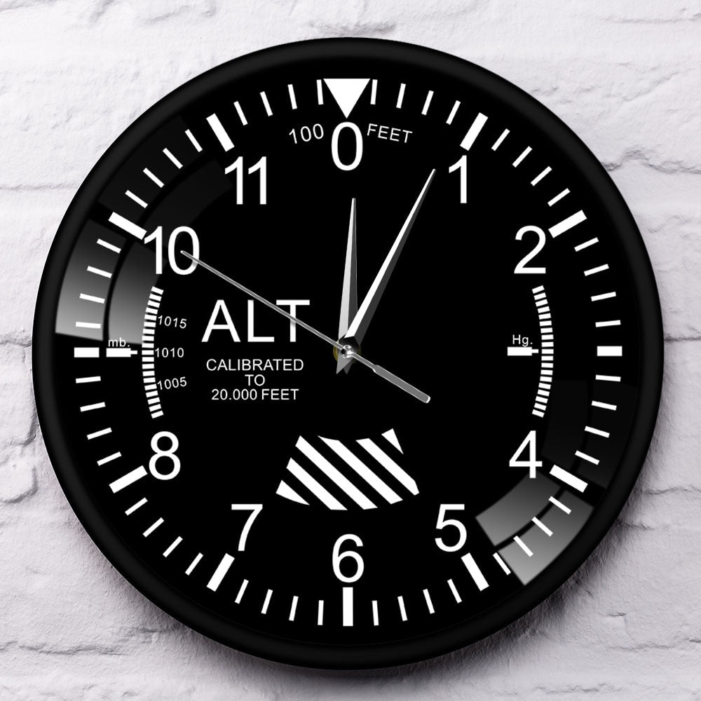 Classic Altimeter Round Wall Clock THE AVIATOR