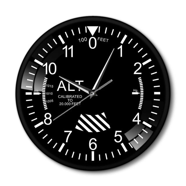 Classic Altimeter Round Wall Clock THE AVIATOR