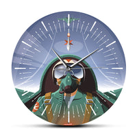 Thumbnail for MILITARY PILOT IN AIRCRAFT COCKPIT AIRPLANE WALL CLOCK THE AVIATOR