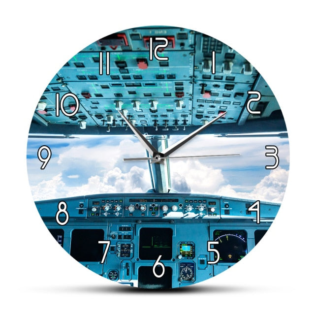 Plane Cockpit Print Wall Art  Wall Clock THE AVIATOR