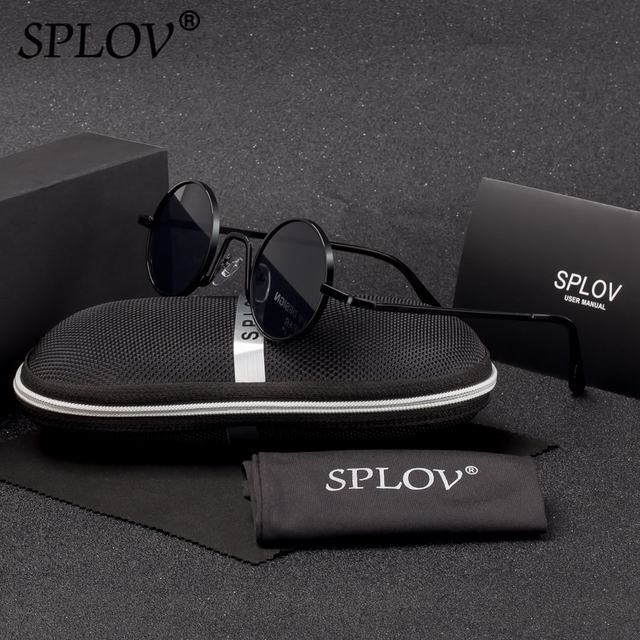 SPLOV Vintage Rap Sunglasses Men Women Steam Punk Style Hip-Hop Small Round Metal AV8R