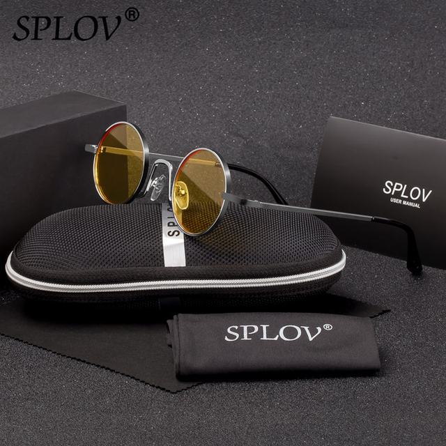 SPLOV Vintage Rap Sunglasses Men Women Steam Punk Style Hip-Hop Small Round Metal AV8R