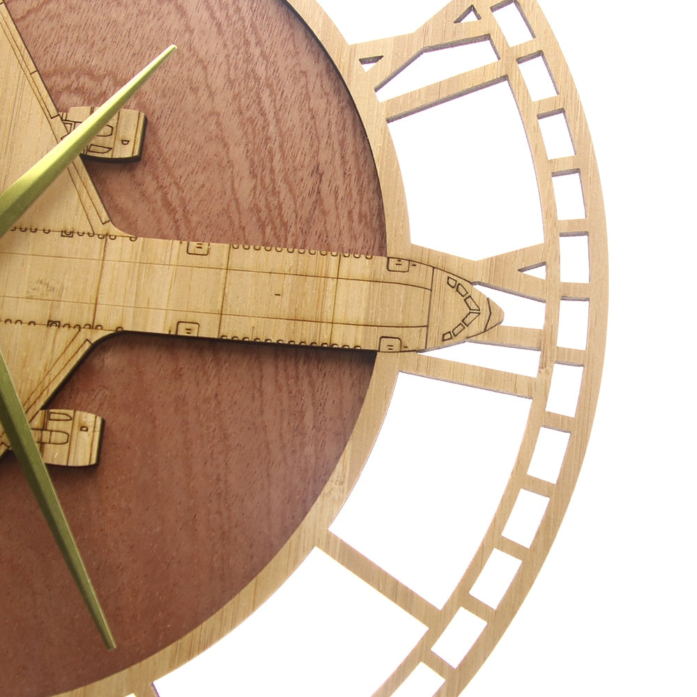 BOEING 767 AIRCRAFT WOODEN WALL CLOCK THE AVIATOR