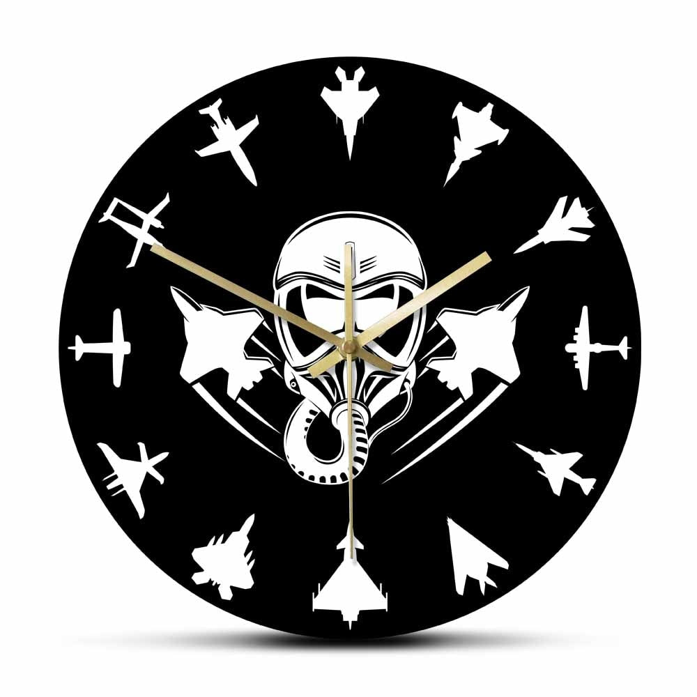 Military Jet Aircraft Modern Wall Clock Jet Fighter THE AVIATOR