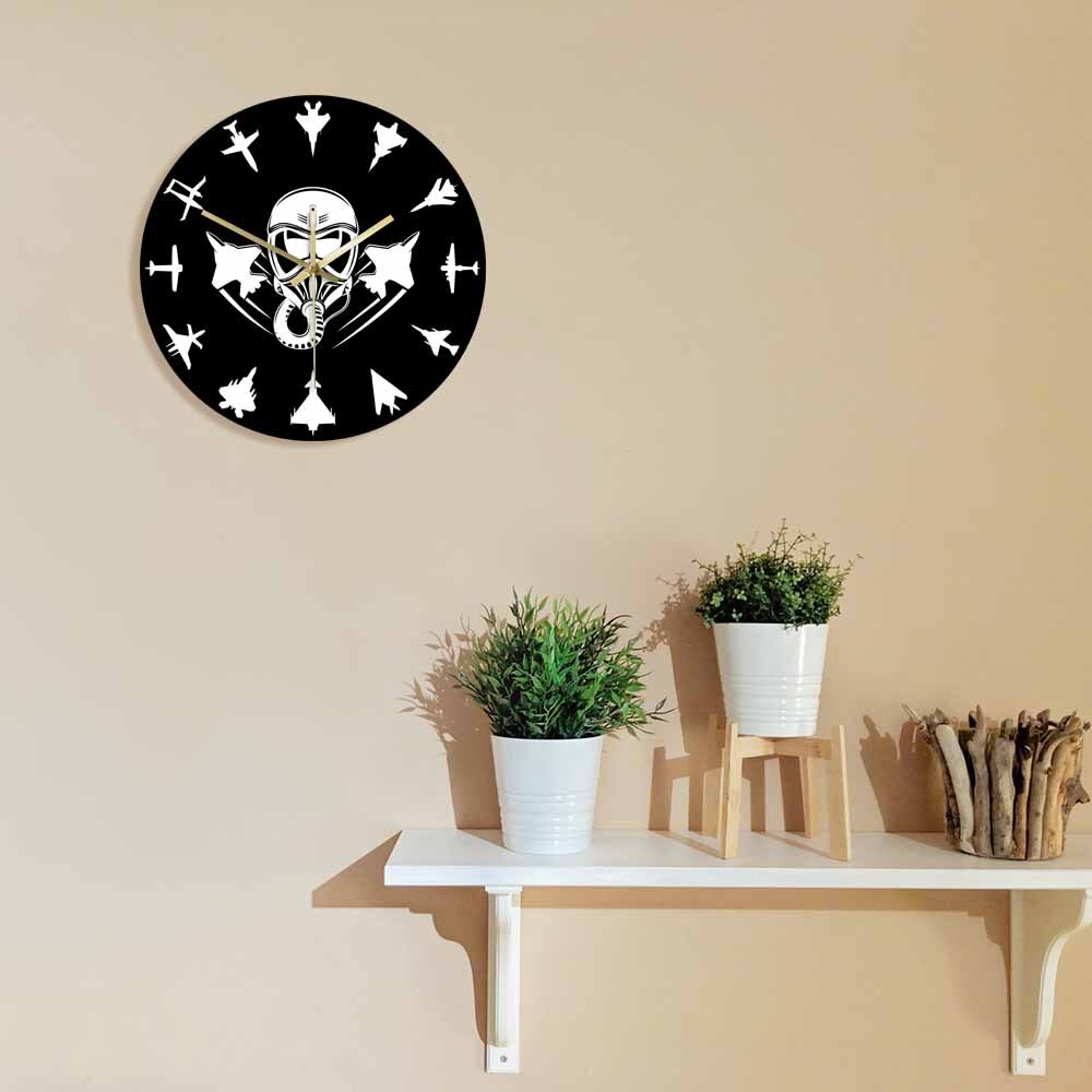 Military Jet Aircraft Modern Wall Clock Jet Fighter THE AVIATOR