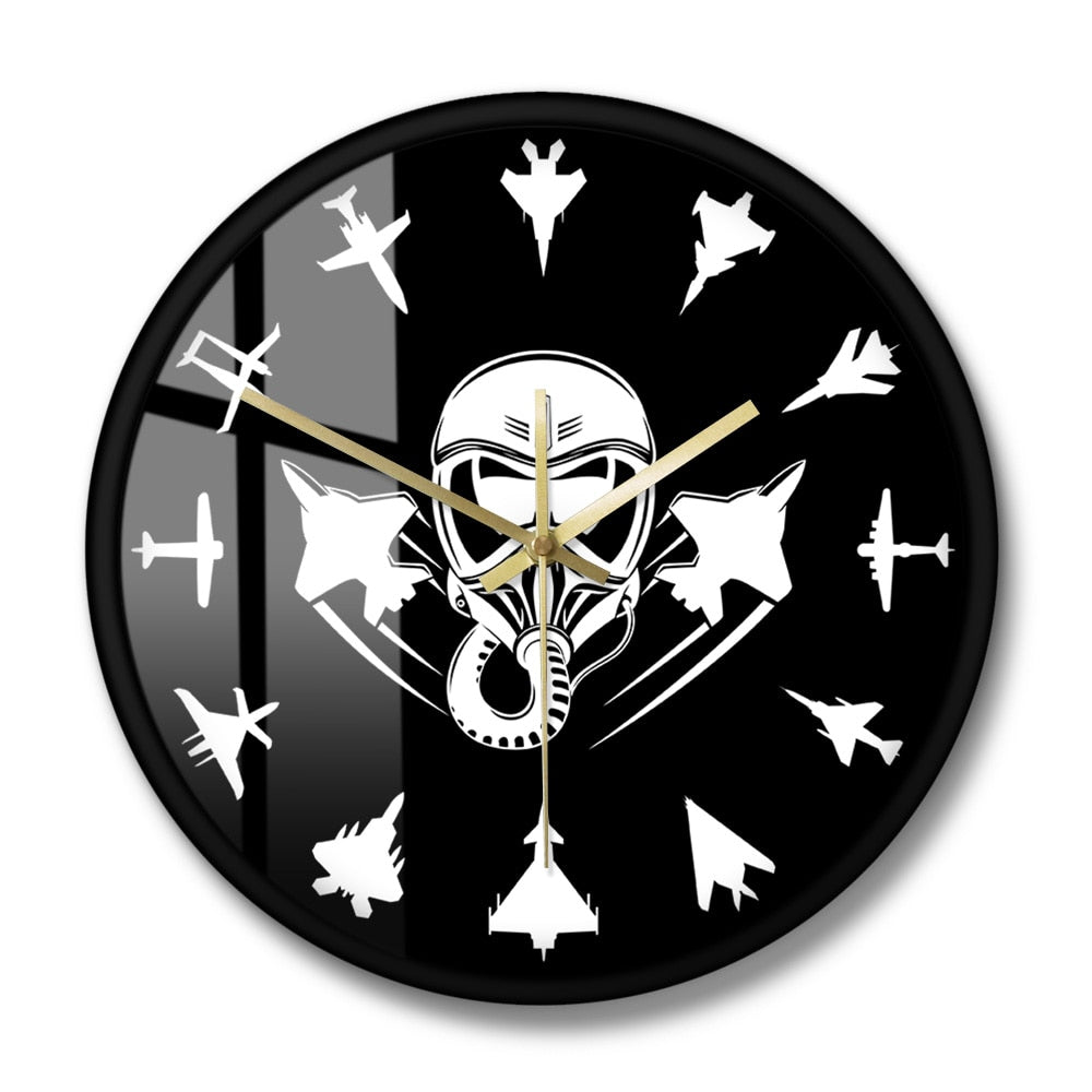 Military Jet Aircraft Modern Wall Clock Jet Fighter THE AVIATOR